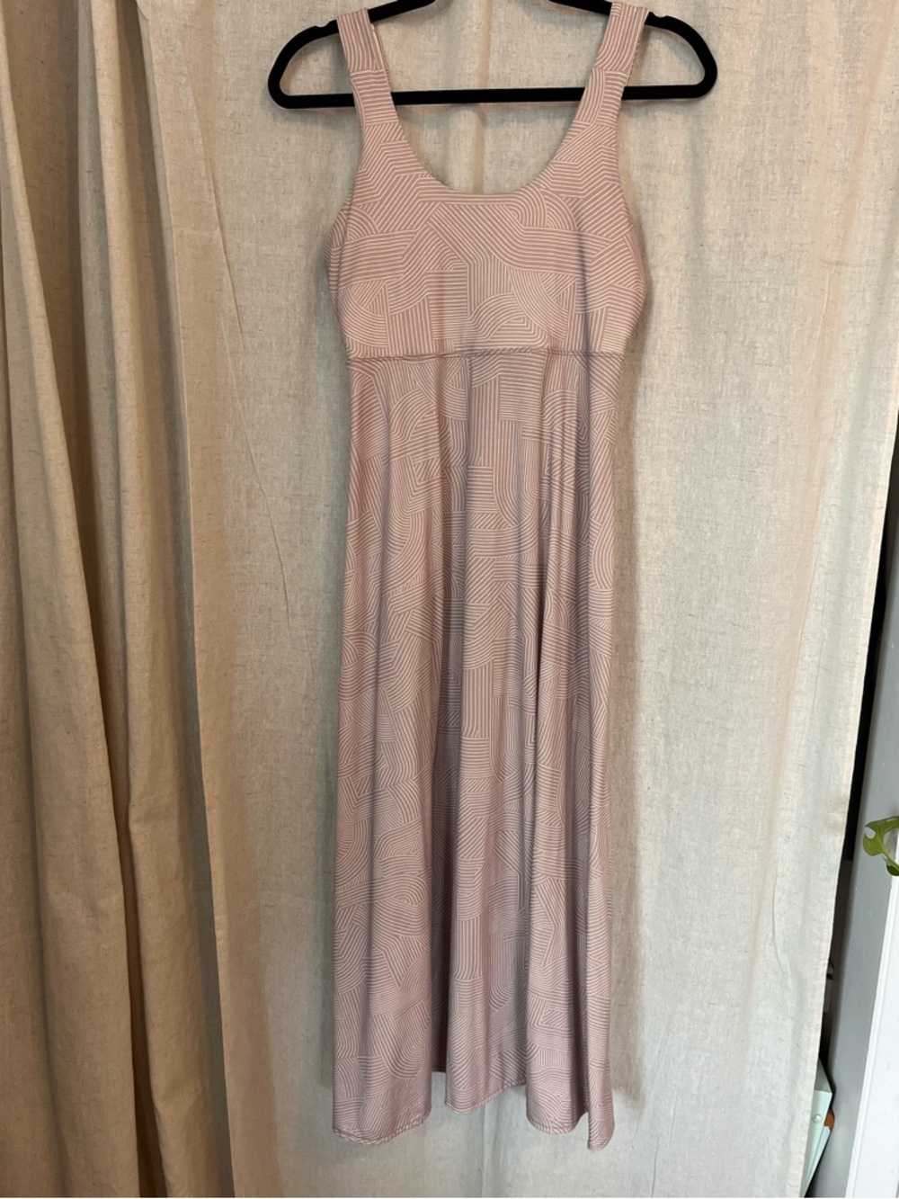 Prana Dusty Rose Geometric-Print Maxi Dress